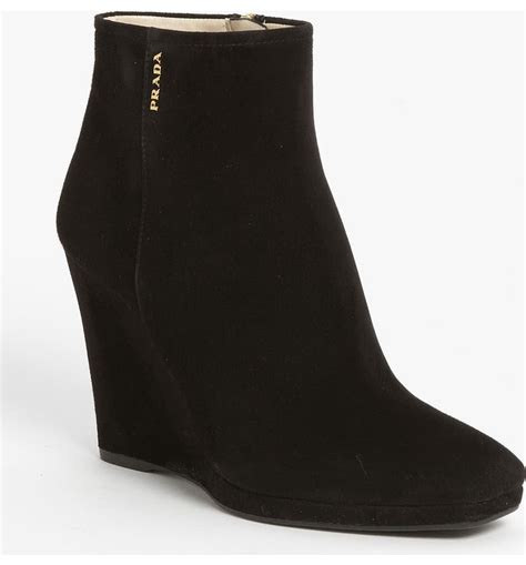 prada leather wedge ankle boot|Prada chunky heel ankle boots.